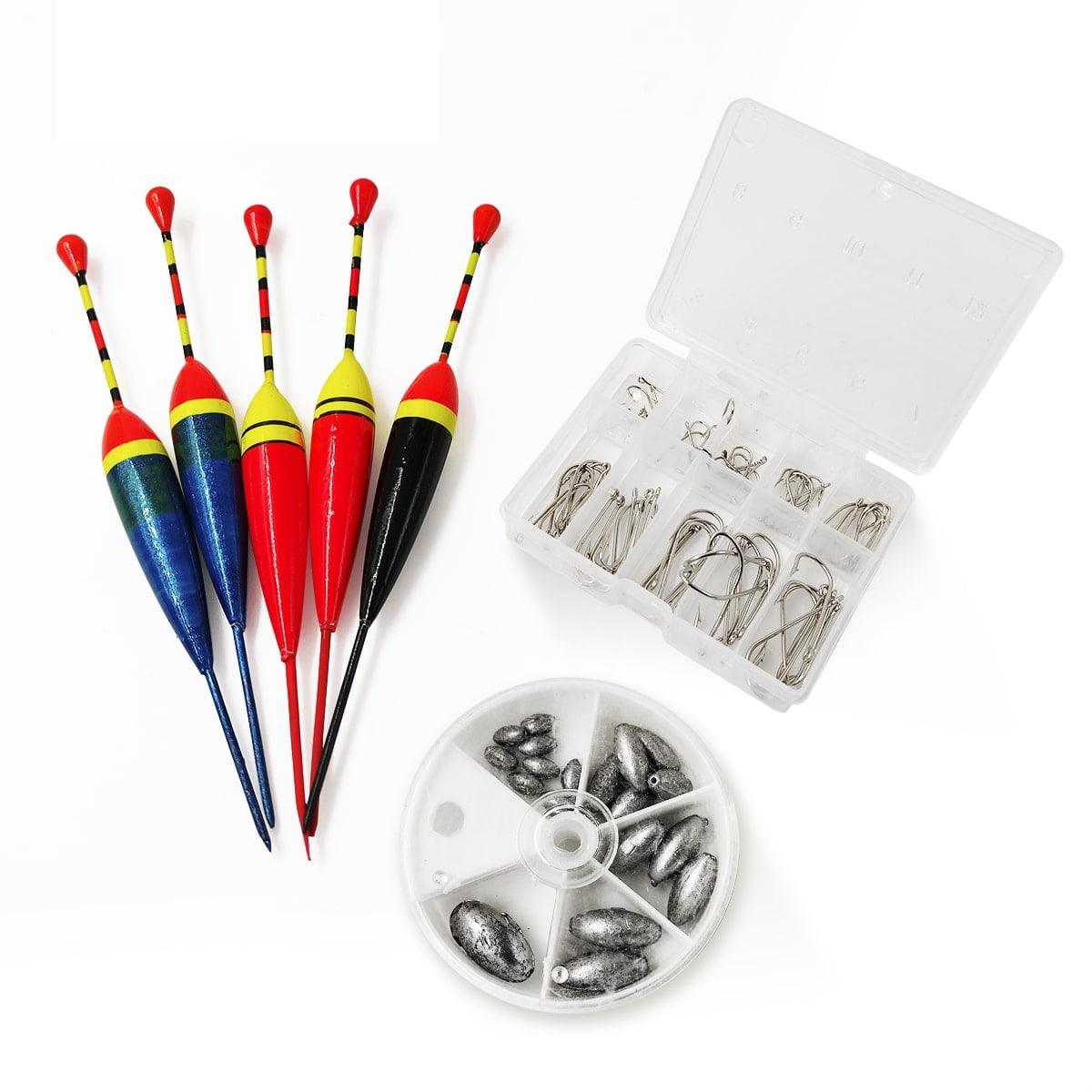 Genérico - Pack De Pesca Plomos, Flotadores Y Anzuelos