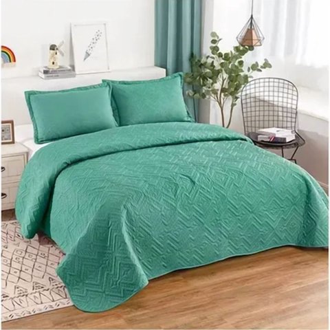 Genérico - Cubrecama Quilt Verano 2 Plazas Color Turquesa