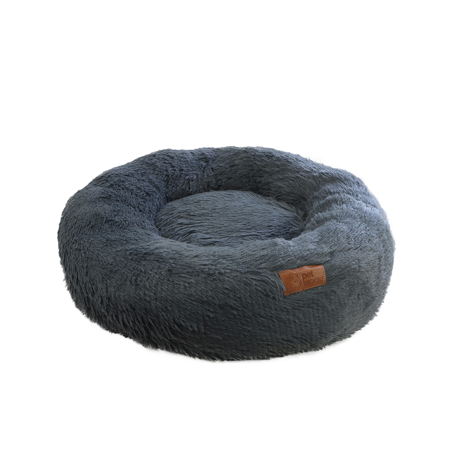 Petwoow - Cama Para Mascotas Perros Y Gatos 76X76X17 Cm Gris Oscuro