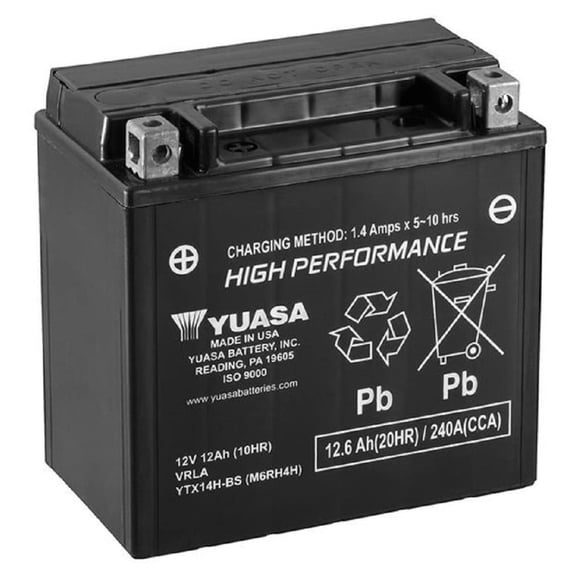 Batería Yuasa YUAM6RH4H YTX14H-BS Serie H AGM 12 Ah 12 V
