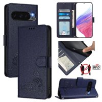 Funda Tipo Cartera Foxdock Para Google Pixel 10 Pro Xl 5G Con Soporte, Ranuras, Rfid, Diseño De Gato