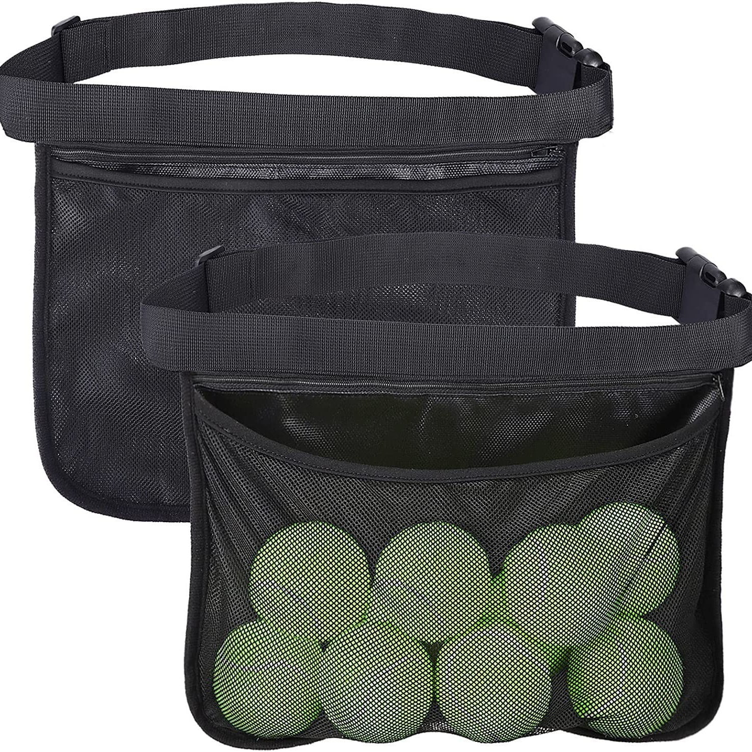 Xusx111 - Soporte De Pelota De Tenis De 2 Paquetes, Bolsa De Soporte Para Mujeres, Hombres Y Adolescentes, Bolsa De Pelota, Portador De Bolsa De Cadera De Malla De Cintura, Fácil Sostener 6-8 Bolas De
