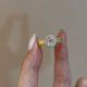thumbnail image 2 of Anillo de Compromiso de Moissanita de 1.5 Quilates Color D Claridad VVS1 Anillo de Oro con Diamante Plata Esterlina 925 Anillos de Boda para Mujer Talla 5-9, 2 of 7