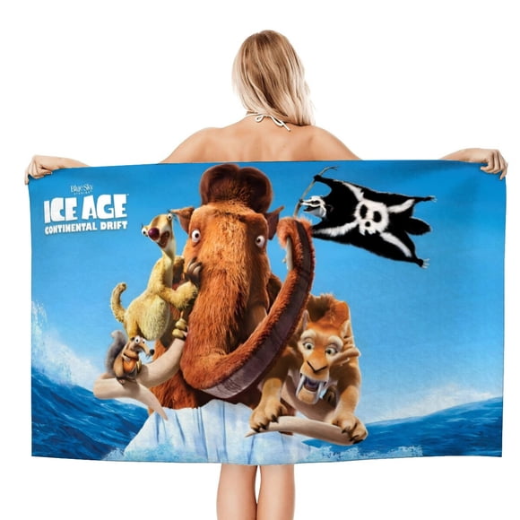 La Era de Hielo Toalla de playa de secado rápido con diseño temático, regalo para mujeres y niñas, ideal para cumpleaños, fans, amantes de la música, uso en la playa o al aire libre, 78 × 180 cm