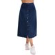 thumbnail image 1 of INSPIRE CHIC Falda de Mujer Regreso a Clases Denim con Botones al Frente Abertura Alta en la Cintura Línea A Bolsillos Midi Faldas de Mezclilla 2XL Azul Oscuro, 1 of 6