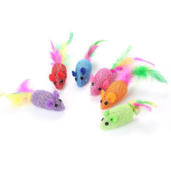 Set De 12 Ratones De Juguetes Para Gatos Mascotas 13 Cm