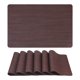 thumbnail image 1 of Juego de 6 Manteles Individuales de Cuero para Decoración de Mesa de Cocina y Comedor, Manteles Individuales Imitación Tejido Marrón 45*30cm, 1 of 6