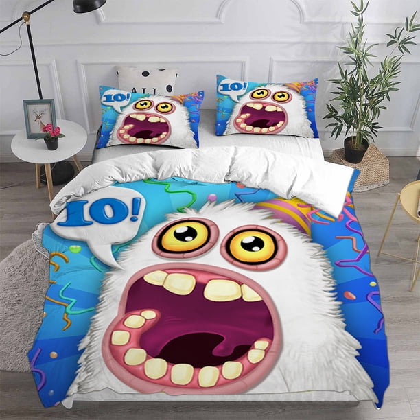 Anime My Singing Monsters Video Game Cartoon Bedding Set Single Twin Full Size Bed Set Adult Kid Bedroom Bedding Gift Bed Sheets