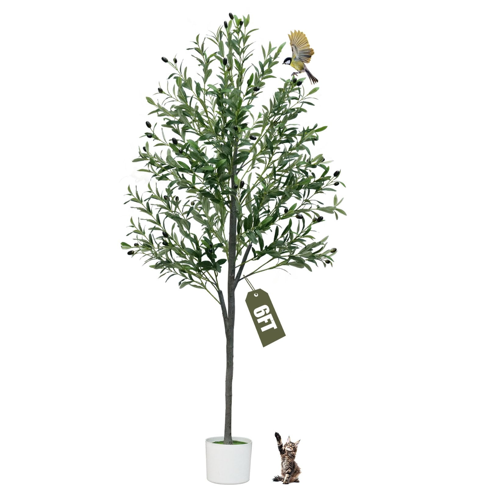 Árbol De Olivo Artificial Yytdduuu De 183 Cm Para Decoración De Interiores