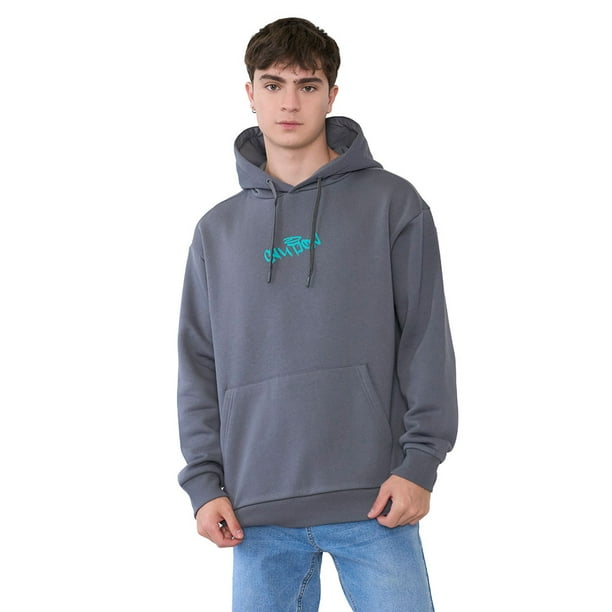 Polerón Hombre Hood Print Grafitti Gris Oscuro Corona