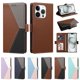 thumbnail image 5 of Cartera Plegable para iPhone 15 Pro Max, PU Tricolor con Ranuras, Marrón, 5 of 6
