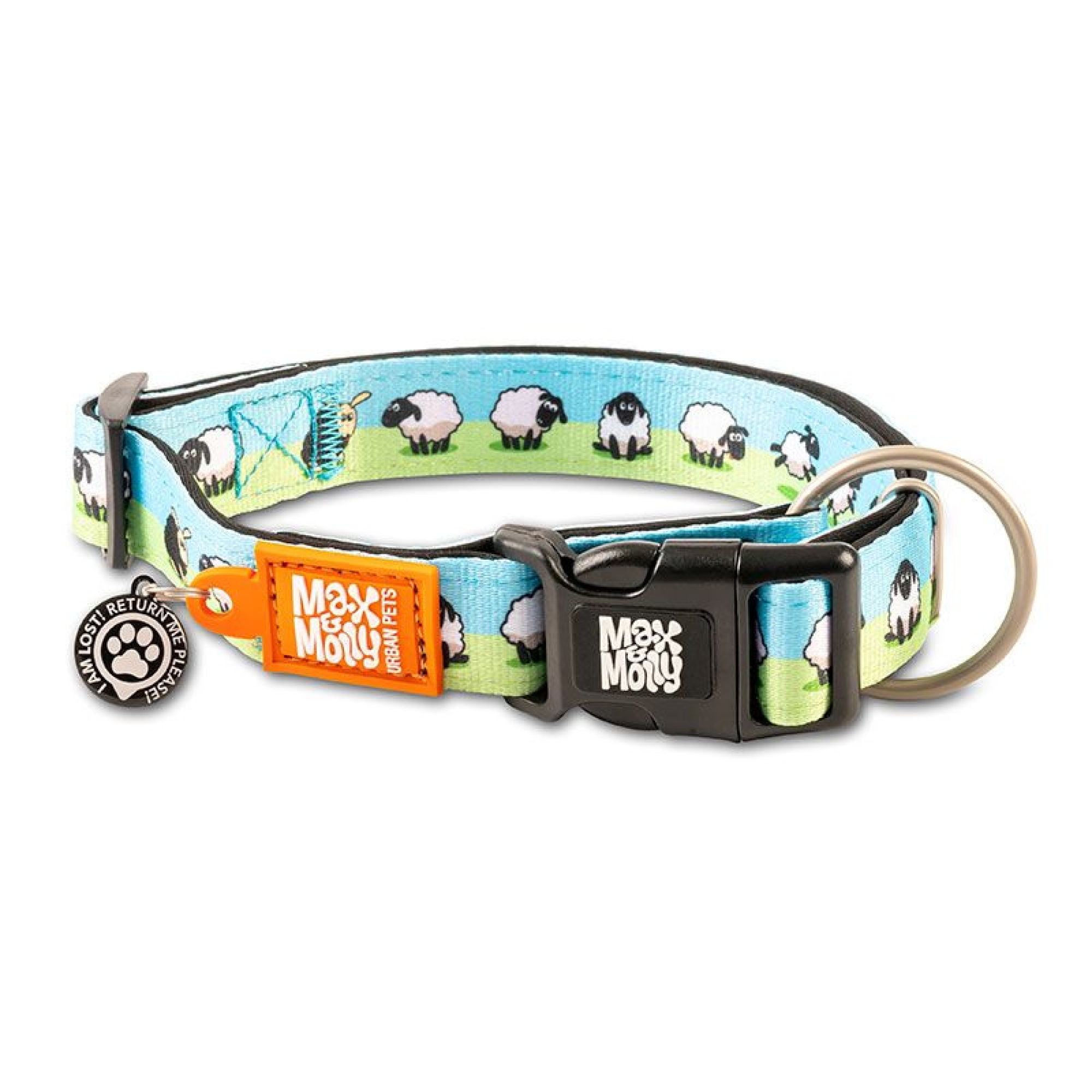 Max & Molly - Collar Para Perro Talla Xs Ajustable Diseño Ovejas