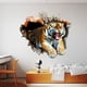thumbnail image 4 of 2pcs Broken Window 3D Tiger Wall Sticker, 3D Tiger Wall Decoration, For Home Living Room Bedroom Office Hallway Wall Decorations, 4 of 4