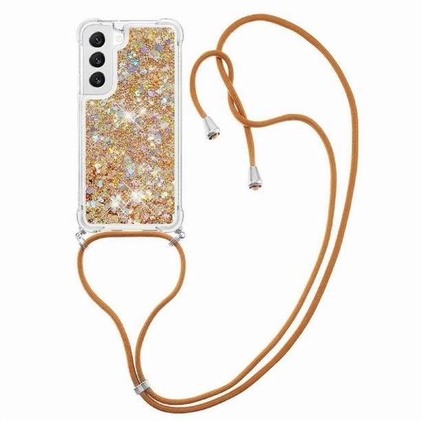 Funda FOXDOCK para Samsung Galaxy S20 con Cuerda Ajustable, Brillo Líquido, Protección Antigolpes y Lente – Ideal para Regalo