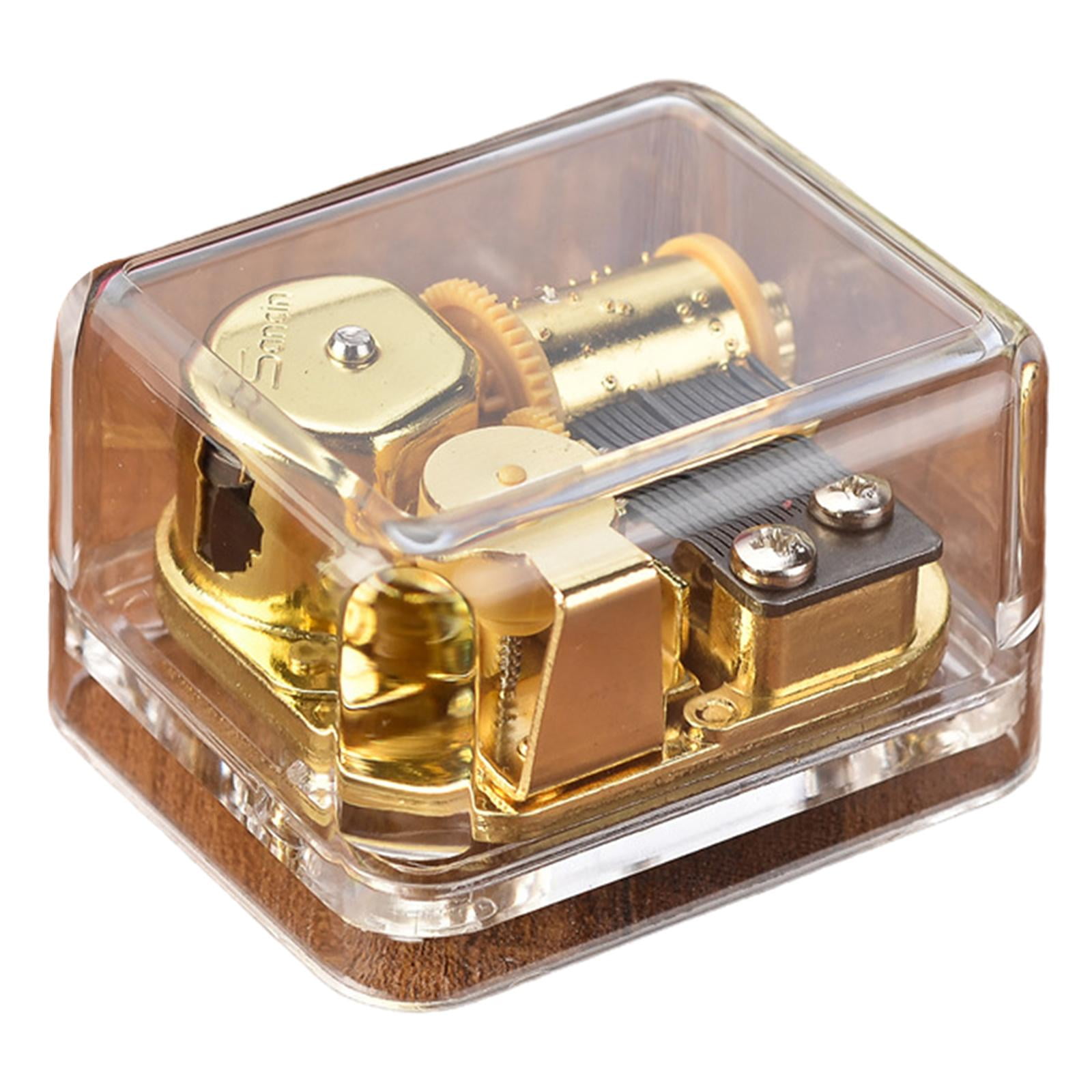 Magideal - Caja De Música Inconfundible, Cuerda Acrílica Con Movimiento Chapado En Oro En Mecanismo Valentín//, Cumpleaños, Navidad , Historia De Hadas