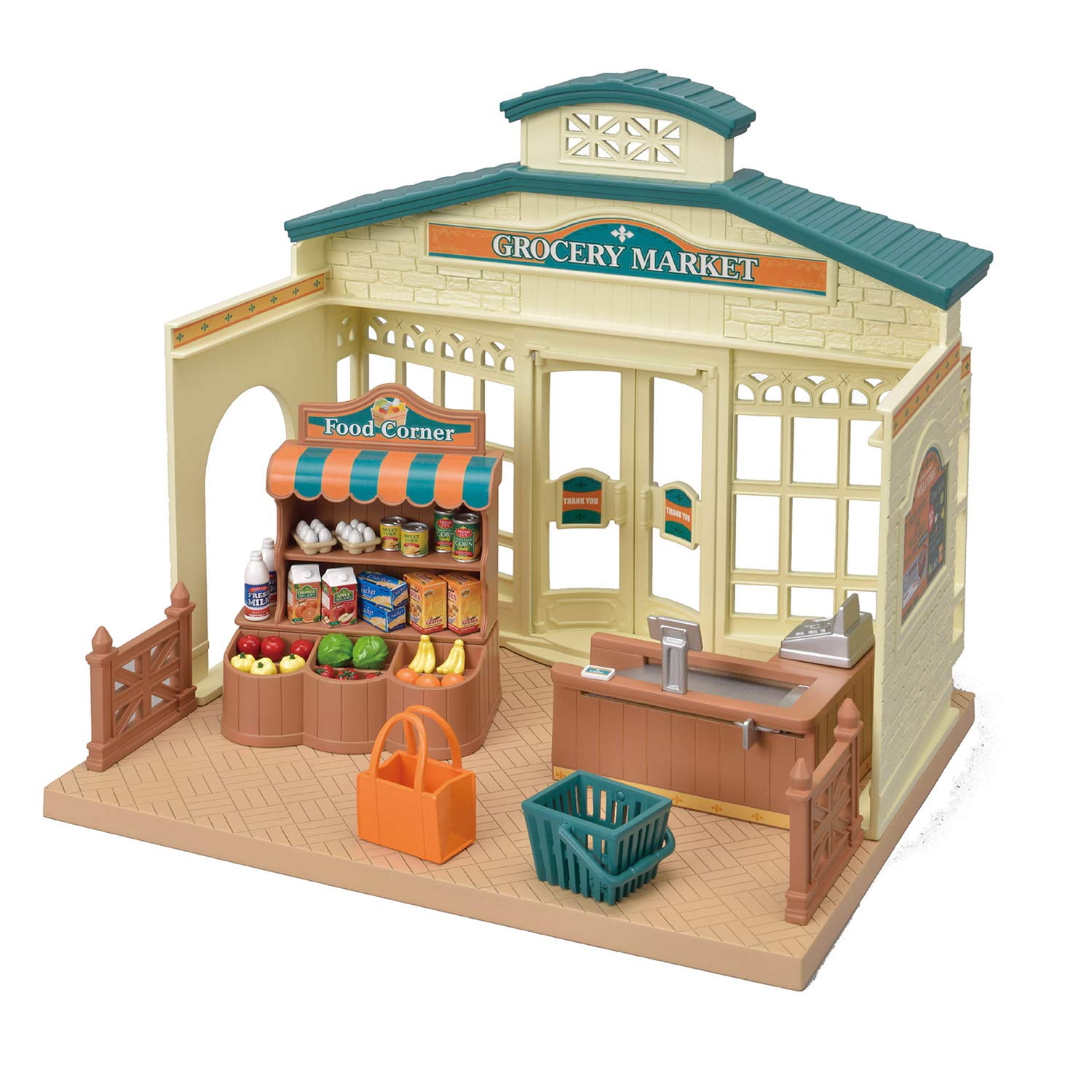 Calico Critters De Grocery Market, Crema Y Marrón, Con 30 Unidades