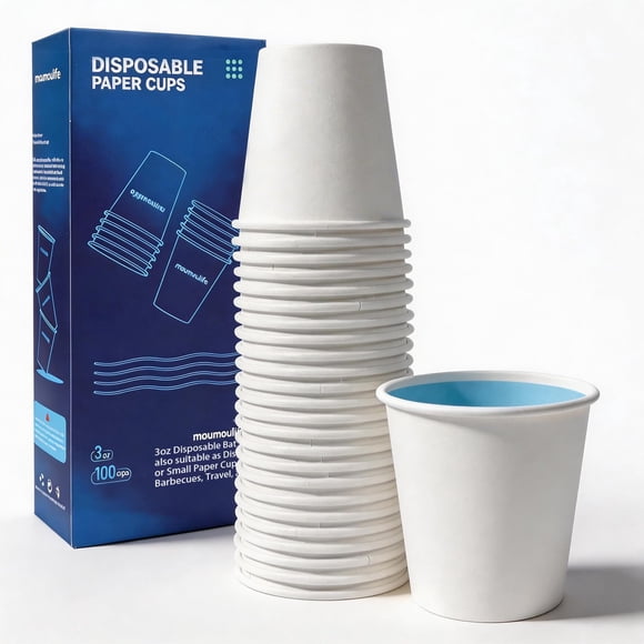 Vasos Desechables de Papel para Café MOUMOULIFE 90 mL Paquete de 100