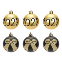 Magideal - 6X Adornos De Bolas De Navidad Decoración Del Colgante Inastillable Diy Colgantes De Navidad Decoraciones Para Compromiso Restaurante Fiesta De