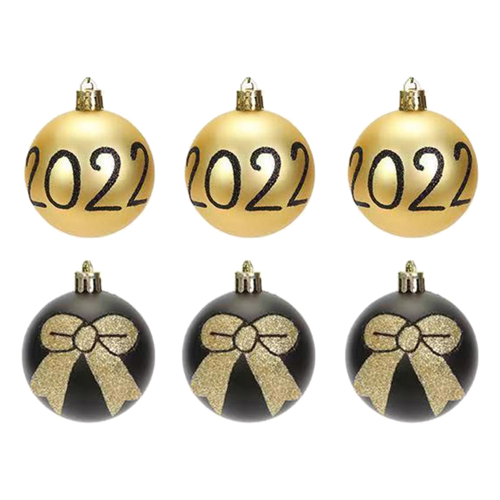 Magideal - 6X Adornos De Bolas De Navidad Decoración Del Colgante Inastillable Diy Colgantes De Navidad Decoraciones Para Compromiso Restaurante Fiesta De