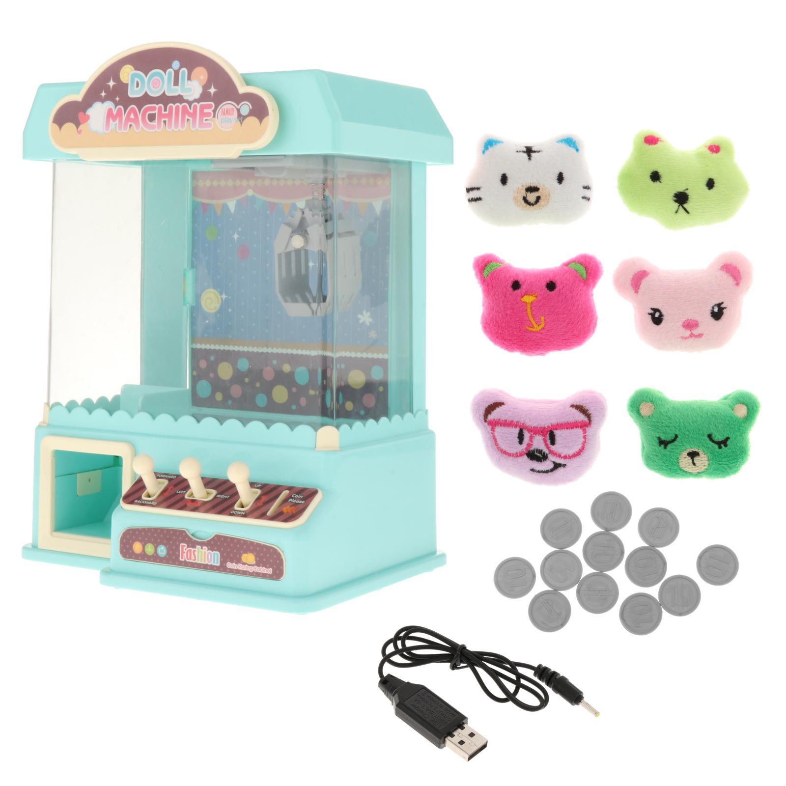 Magideal - Mini Máquina Recreativa Recargable Grab Doll Clip Para Niños Niños