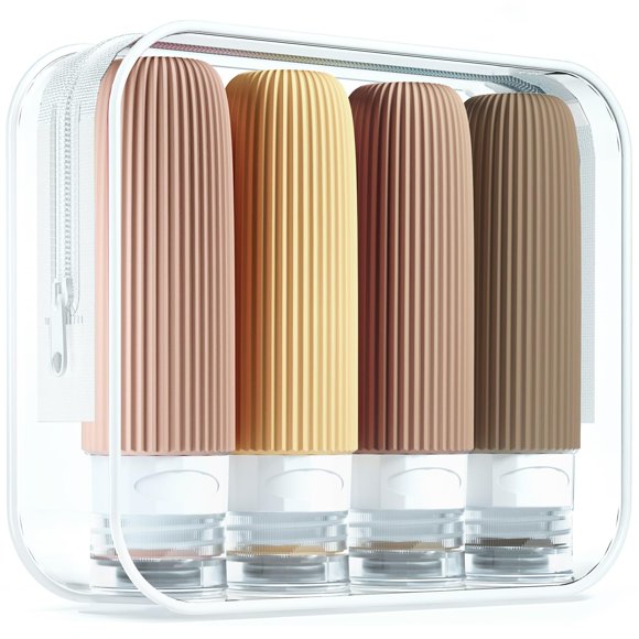 Botellas de viaje Mrsdry para artículos de tocador de 90 ml (paquete de 4) con bolsa