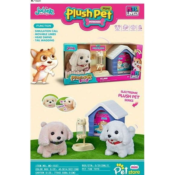 Set De Coleccionista Mini Plush Pet Casita Y Bebedero