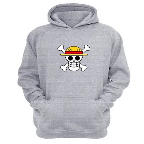 Genérico - Polerón Canguro One Piece Gris Claro Talla M Unisex