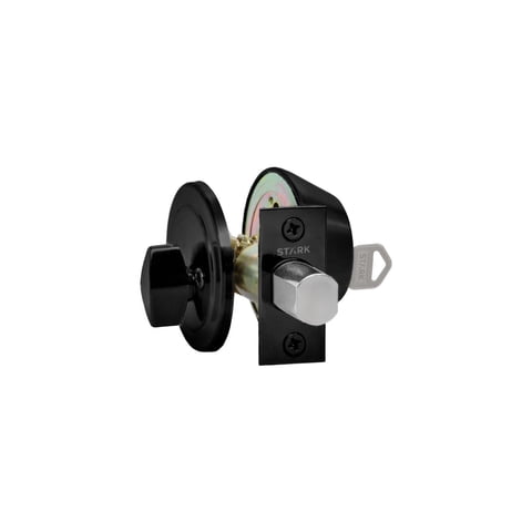 Stark Design - Cerrojo De Seguridad, Cilindro Exterior Y Seguro Interior. (Negro Mate). Sku: Sdce4-Bl