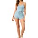 thumbnail image 2 of INSPIRE CHIC Conjunto de Pijama de Punto para Mujer Regreso a Clases Camiseta de Tirantes Finos y Pantalones Cortos con Decoración de Lazo para Primavera Verano S Azul Claro, 2 of 6