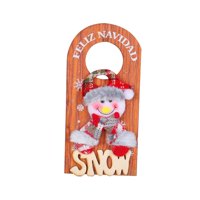 Bothyi - Pomo De Puerta De Madera De Navidad, Cartel Colgante Decorativo Para Decoración De Fiesta De Granja, Muñeco De Nieve