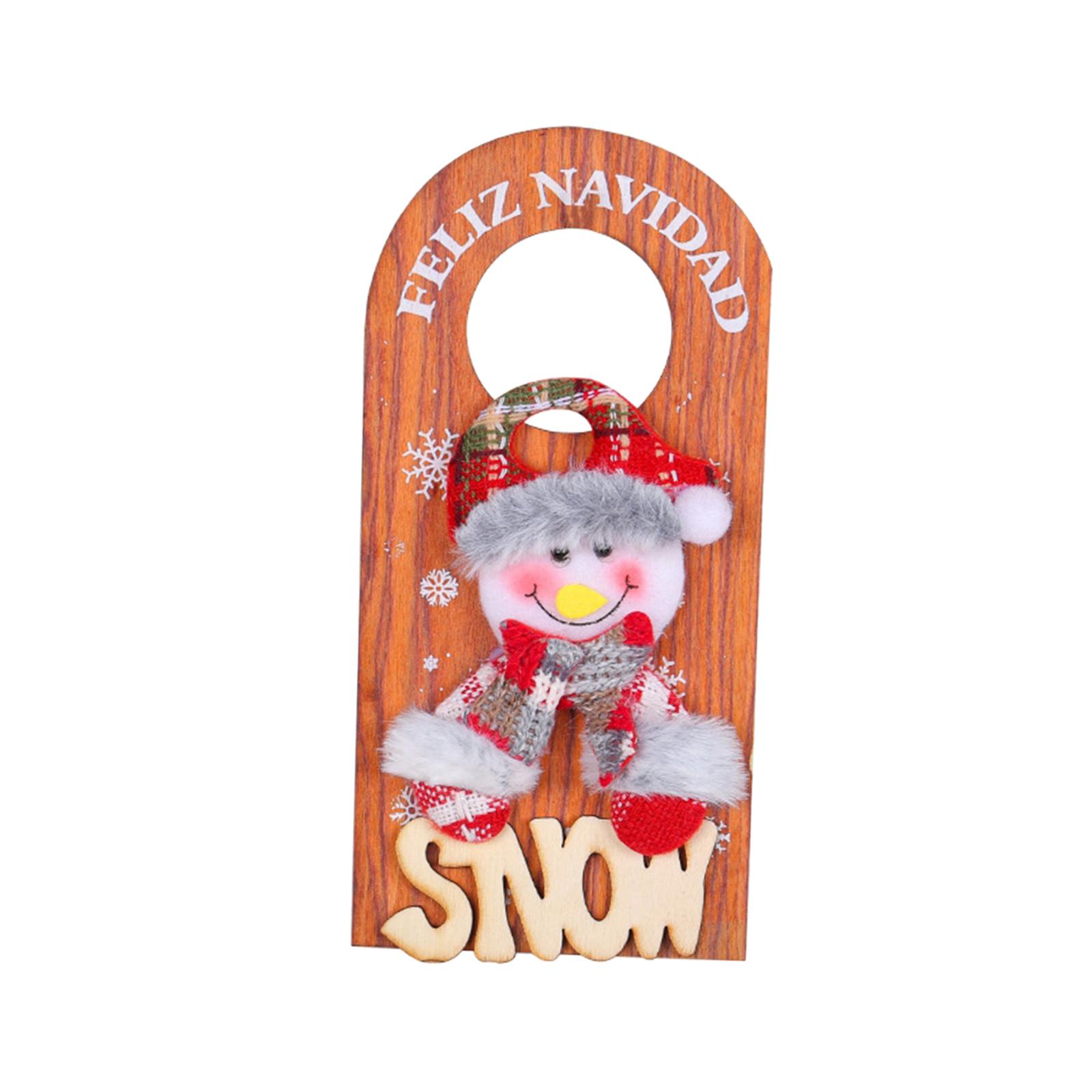 Bothyi - Pomo De Puerta De Madera De Navidad, Cartel Colgante Decorativo Para Decoración De Fiesta De Granja, Muñeco De Nieve