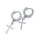 thumbnail image 2 of Aros unisex argollas huggies acero con cruz plateado par, 2 of 6