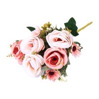 Bothyi - Ramo De Flores Artificiales De Rosas De Seda, Flores Artificiales Para Decoración De Arreglos De Fiestas, Color Rosa Claro