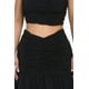 thumbnail image 3 of Saronite Conjunto de Minifalda Fruncida con Volantes, Color Negro (para Mujer), 3 of 4