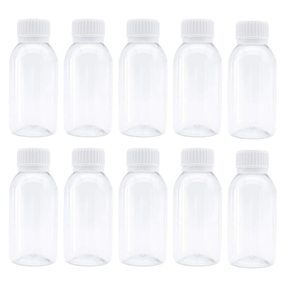 Botellas TRENDBOX de 100 ml transparentes de PET, mini envases de almacenamiento con tapa de rosca x10