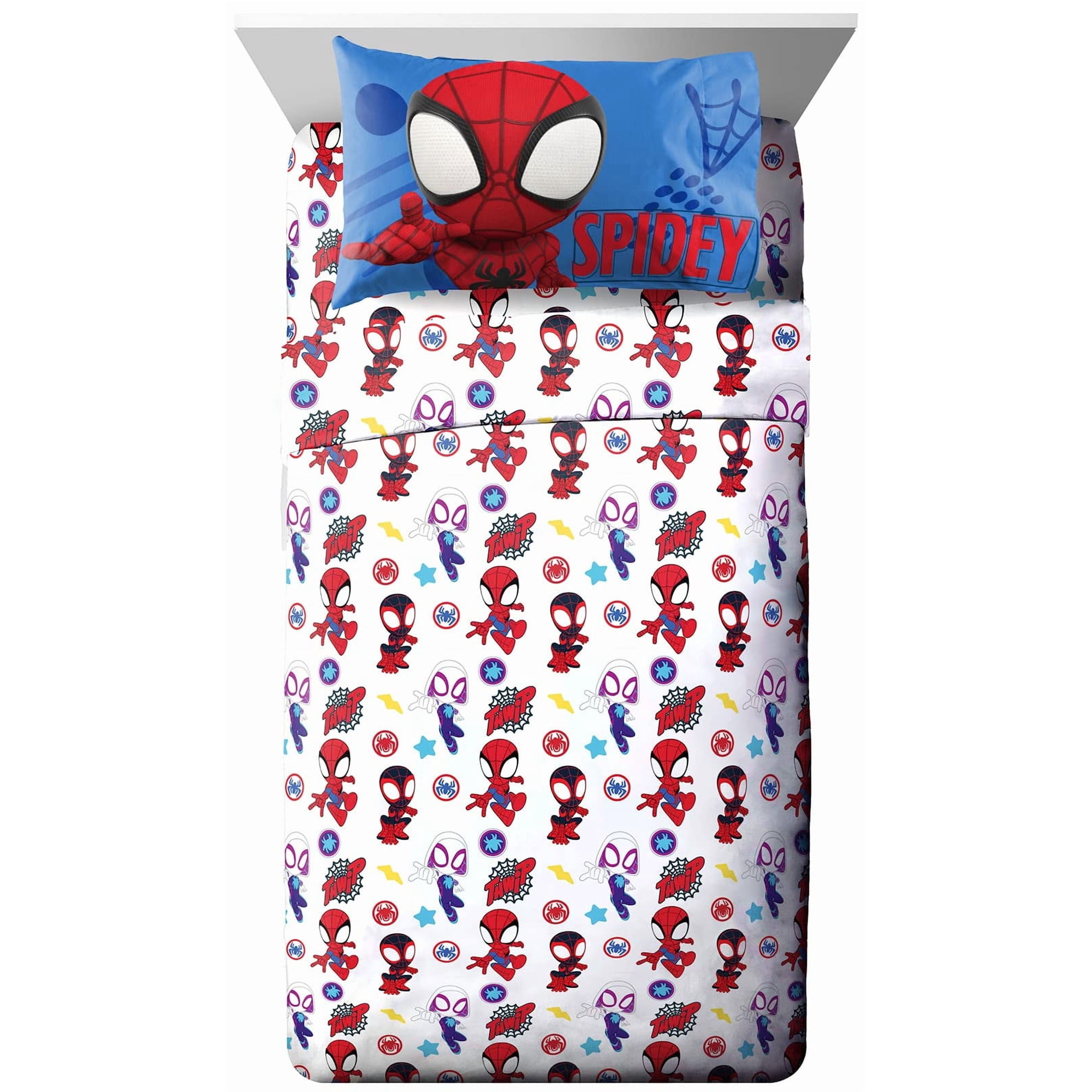 Jay Franco - Juego De Sábanas Spidey Friends De 3 Piezas Para Niños Pequeños