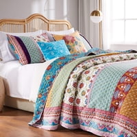 Greenland Home Fashions - Juego De Colcha Greenland Home Thalia De Algodón Adornado Con Terciopelo