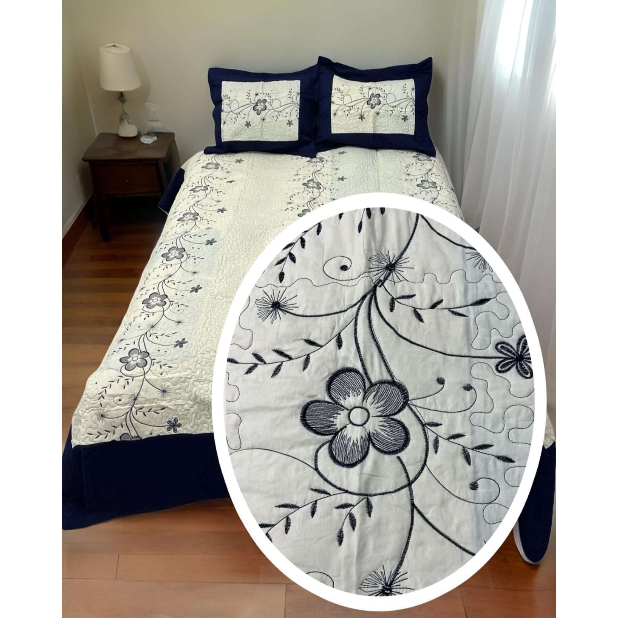 Genérico - Cubrecama King - Super King Bordado