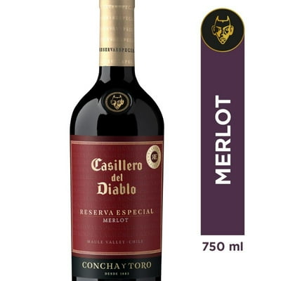 Vino Tinto Merlot Reserva Especial 13.5° Botella 750 Cc Casillero Del Diablo