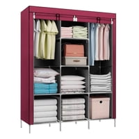 Importclick - Closet Organizador Armable De Tela Red Wine 3 Cuerpos