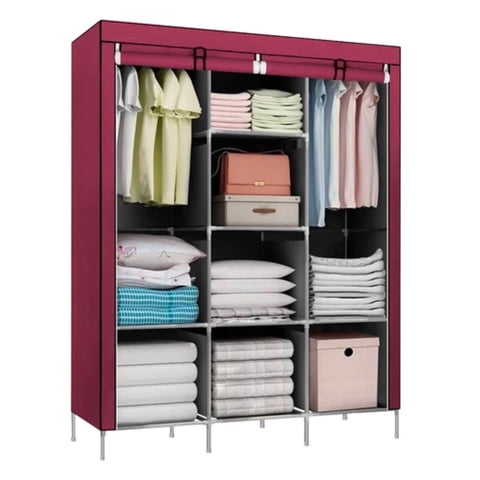 Importclick - Closet Organizador Armable De Tela Red Wine 3 Cuerpos