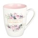 thumbnail image 1 of Taza de café Christian Art Gifts 355 ml con diseño floral blanco y rosa, 1 of 5