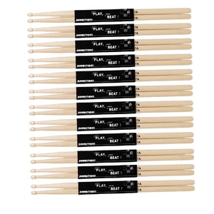 Magideal - 12 Pares De Baquetas 7A, Mazo De Madera, Accesorios De Percusión Para Instrumentos Musicales, Baquetas De Percusión, Baquetas De Madera Para Adultos Y