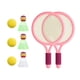 thumbnail image 3 of Raquetas de tenis para niños Pelotas de raqueta Agarre cómodo Volantes de bádminton Juegos de bádminton portátiles Pajaritos para jugadores de patio t Rosa, 3 of 5