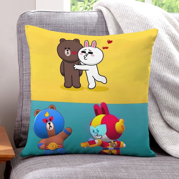 Brown y Amigos Fundas de almohada de terciopelo con tema, regalos de funda de almohada, decoración para el hogar, cojín de lanzar, regalo de cumpleaños para fans y parejas.66*66cm.
