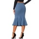 thumbnail image 3 of INSPIRE CHIC Falda de Cola de Sirena para Mujer Vuelta al Colegio para Mujer Maxi Falda de Mezclilla Desgastada Azul Cielo M, 3 of 6