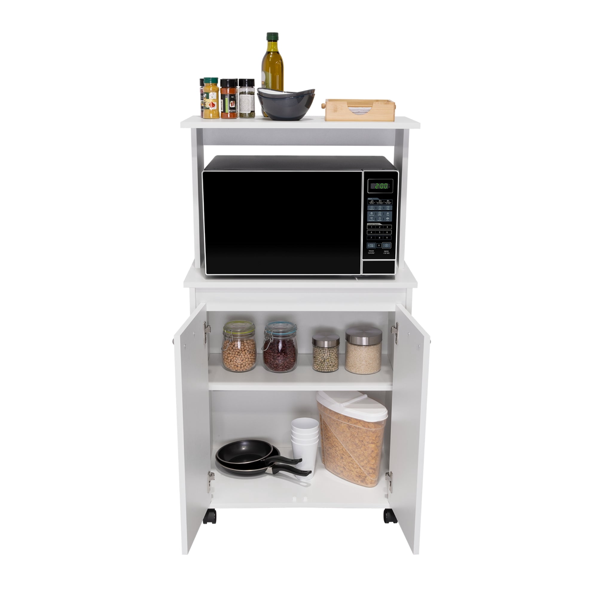 Tuhome - Mueble Para Microondas Kitchen Blanco 113,5x63x36 Cm