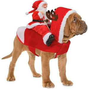 Veat00L - Ropa De Navidad Para Perros Y Gatos, Diseño De Papá Noel De Trineo, Para Perros Y Gatos Pequeños, Medianos Y Grandes, Rojo, Xxl