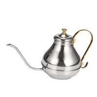 Magideal - Tetera De Goteo De Café, Teteras Portátiles Para Exteriores, Cafetera De Goteo Para Interiores, Fácil De Controlar, Tetera De 1,5 L, Tetera De Cuello Plata