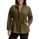 thumbnail image 1 of GRACE & GRANDEUR Chaquetas para Mujer Tallas Grandes con Cordón en la Cintura, Abrigos Anorak de Manga Larga con Bolsillos 5X Verde Militar, 1 of 8